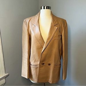SHEEP MATES CREAM/ PINK LEATHER BLAZER JACKET